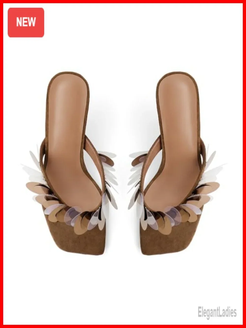 Women's Kitten Heel Flip Flop Sandals Faux Leather Strappy Slide